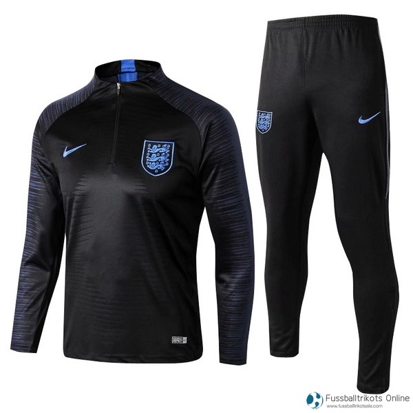 England Trainingsanzug 2018 Schwarz Blau Fussballtrikots Günstig